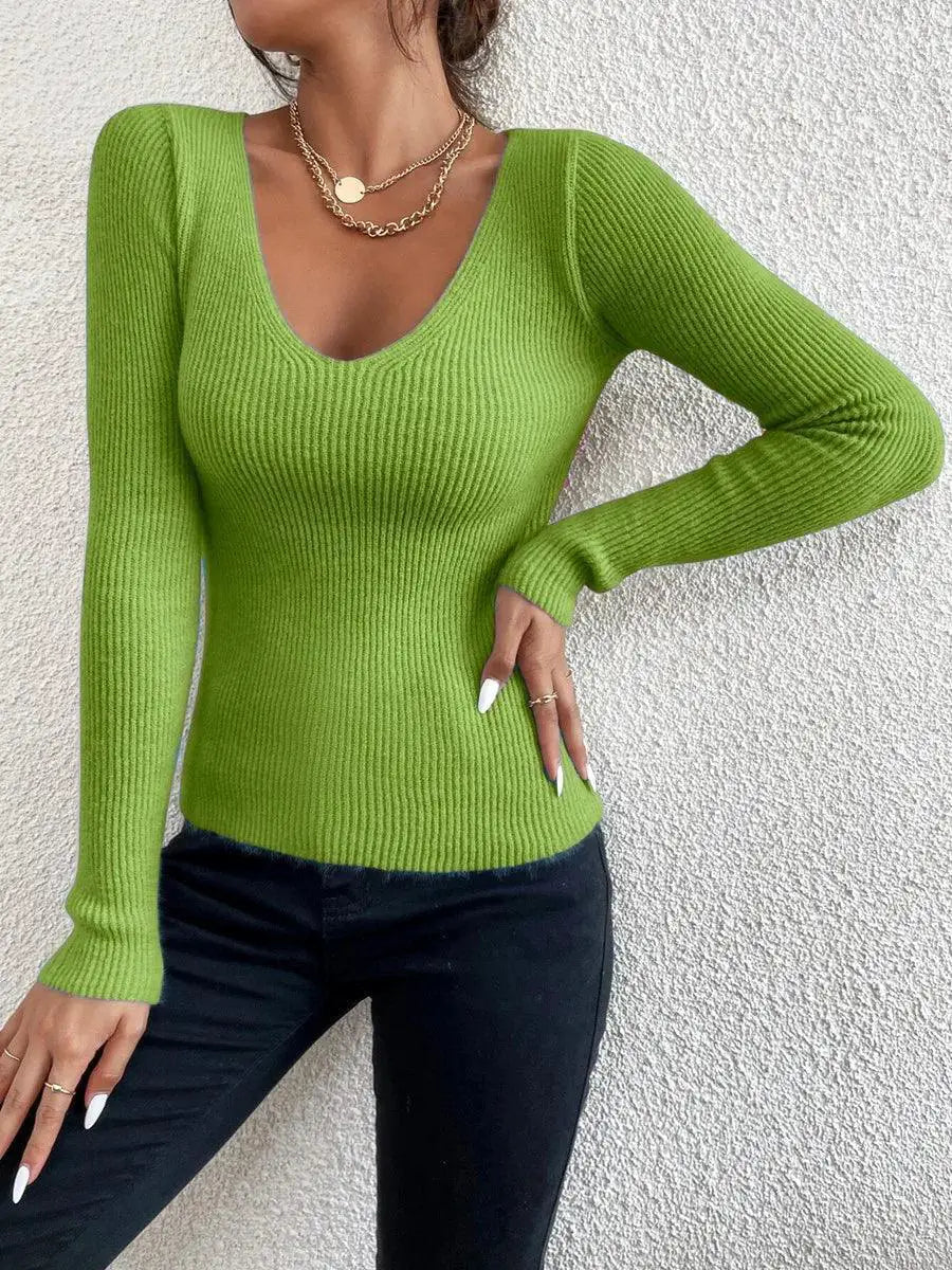 Cozy V Neck Pullover Sweater For Effortless Style Wear