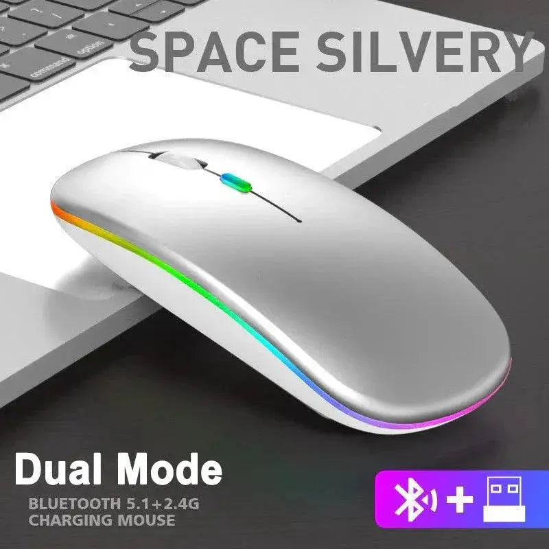 Stylish Rechargeable RGB Bluetooth Mouse for Laptop and PC