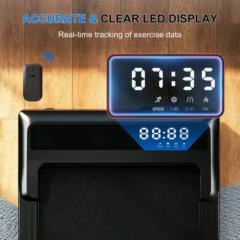 Foldable 6% Slope Under Desk Treadmills 2.5 HP Quiet Walking Pad Portable Remote Control LED Display 300LBS Exercise Walkingpad