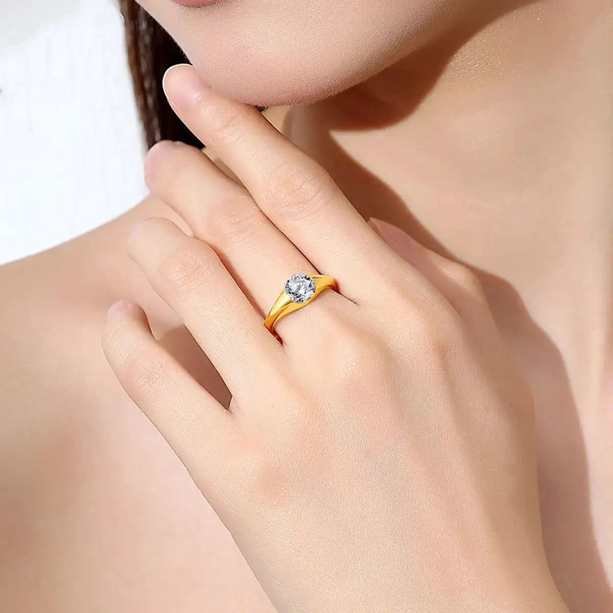 Elegant Sterling Silver Silver Moissanite Ring Pure — product image 2