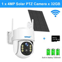 Solar-Powered 4MP PTZ IP Security Camera with Night Vision