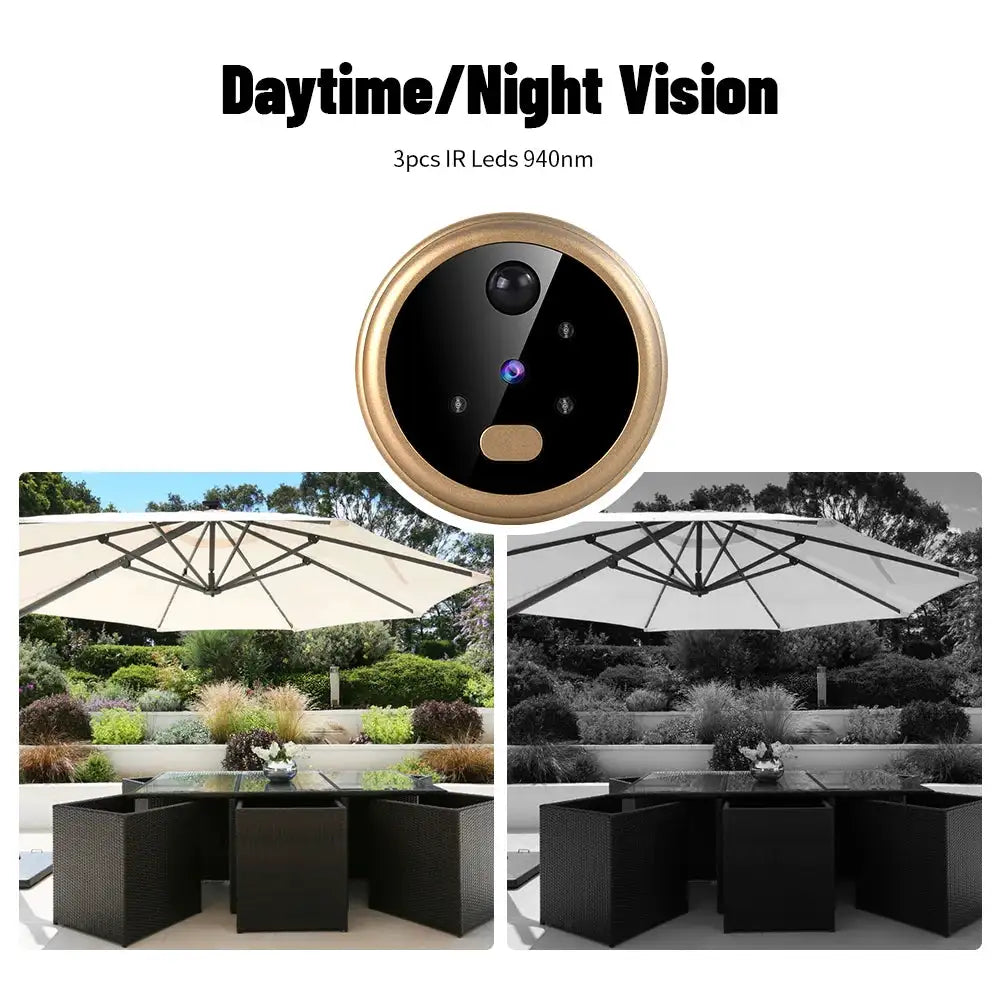 2.8' LCD Screen IR Night Vision PIR Motion Detection Digital Electronic Viewer Bell Door Peephole HD Camera Photo Video Recordin
