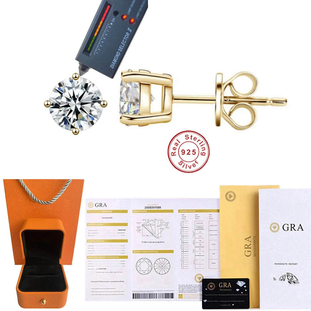 Moissanite Earrings in Sterling Silver Sale — product view 7