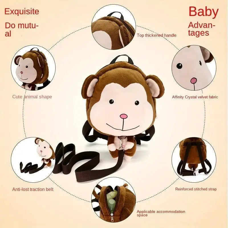 Cartoon Toddler Mini Backpack With Anti Lost Harness Bag