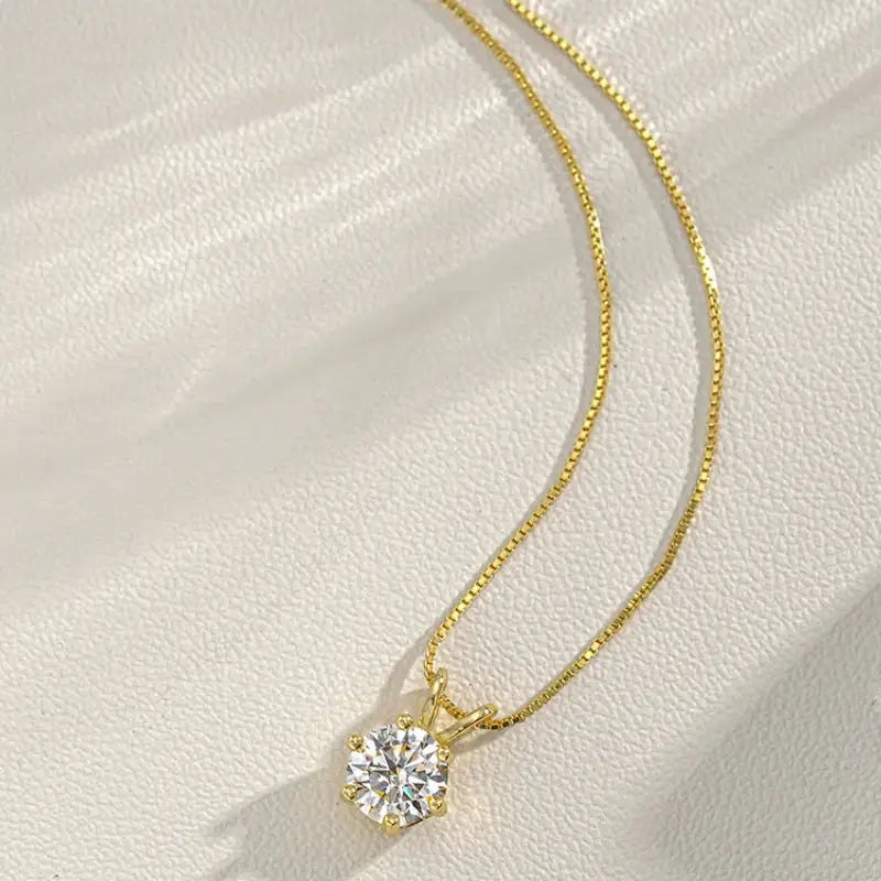 Moissanite Pendant Necklace in Sterling Silver Carat — product view 2