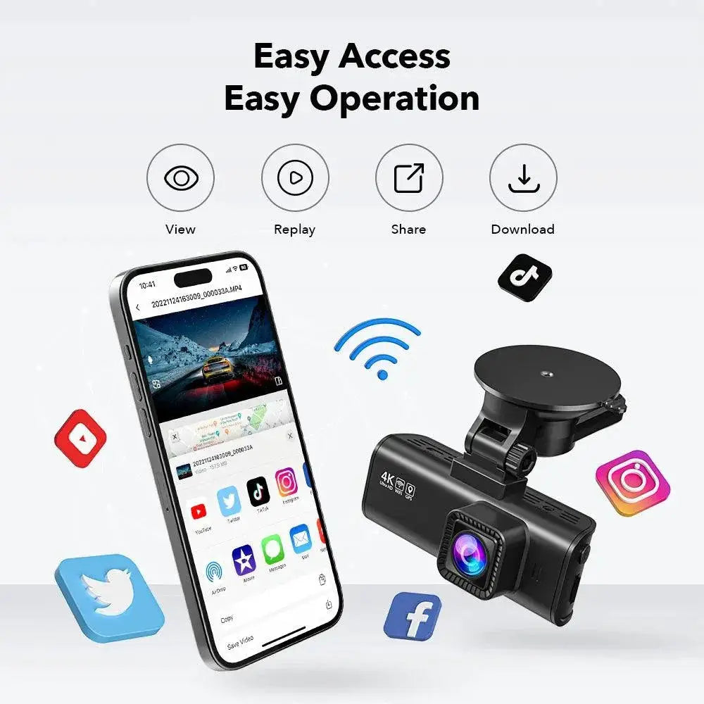 4K Ultra HD Dash Cam With Built In GPS And Night Vision