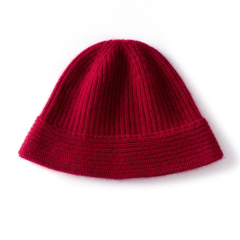Ribbed Cashmere Knit Winter Hat