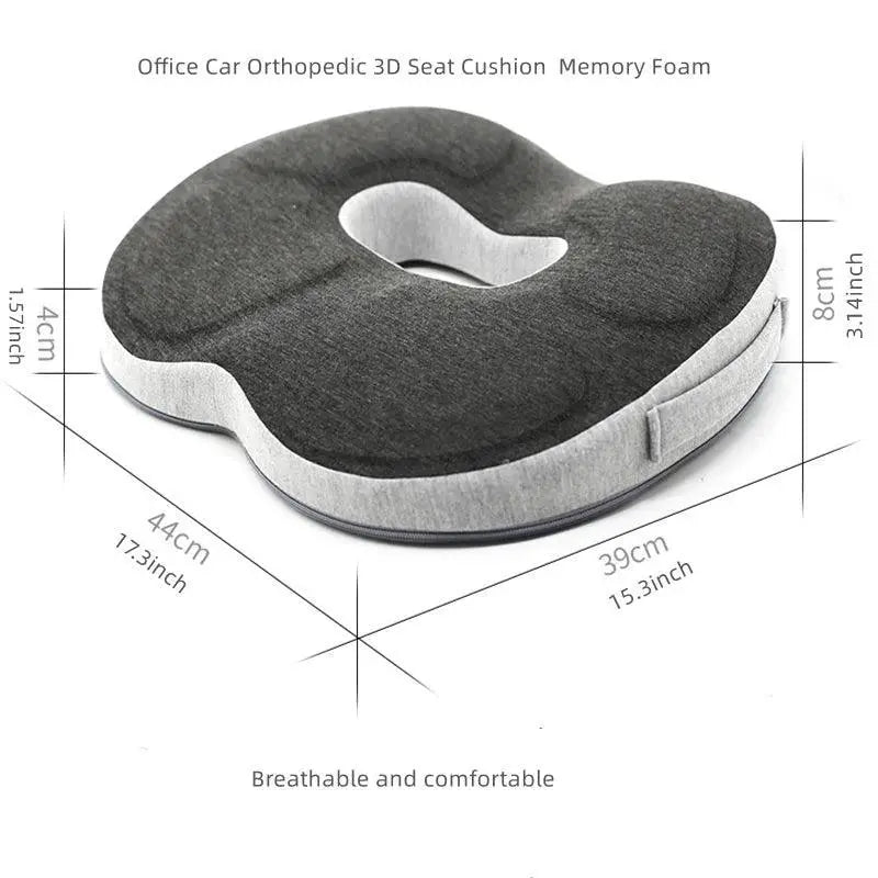 Ergonomic Memory Foam Seat Cushion for Tailbone Pain Relief