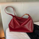 Timeless Vintage Pillow PU Leather Boston Shoulder Bag For Women