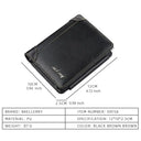 Mens PU Leather Wallet - Zipper Coin Card Holder
