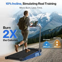 Foldable Treadmill 10 Incline 3.0 HP Quiet Motor For Home Office