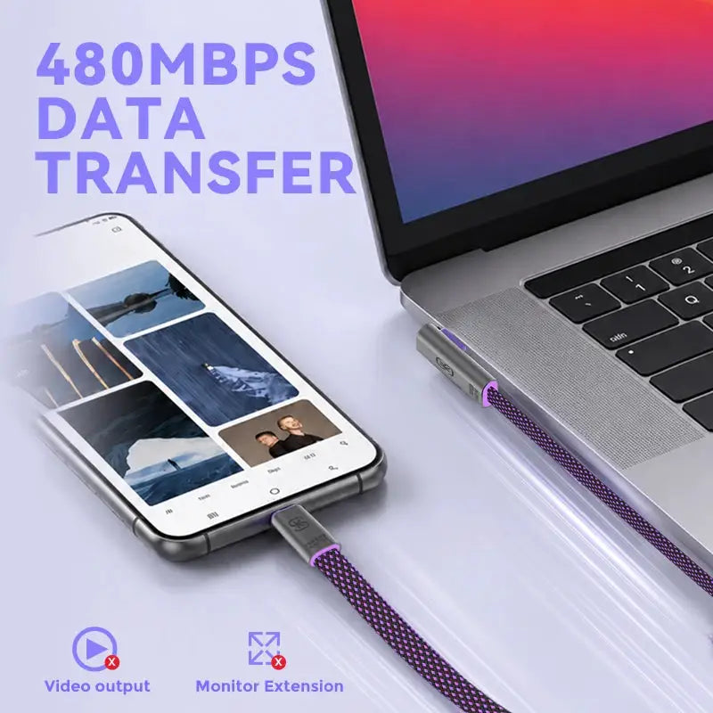 Deg L Shape USB C Cable Fast Charge — product view 3