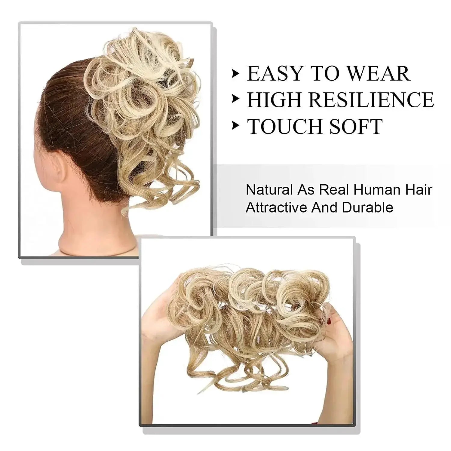Messy Curly Chignon Bun Wig for Women Stylish Hairpiece