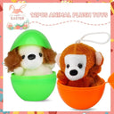 12/24/36pcs Easter Fillable Eggs Colorful Plastic Eggshell Decor