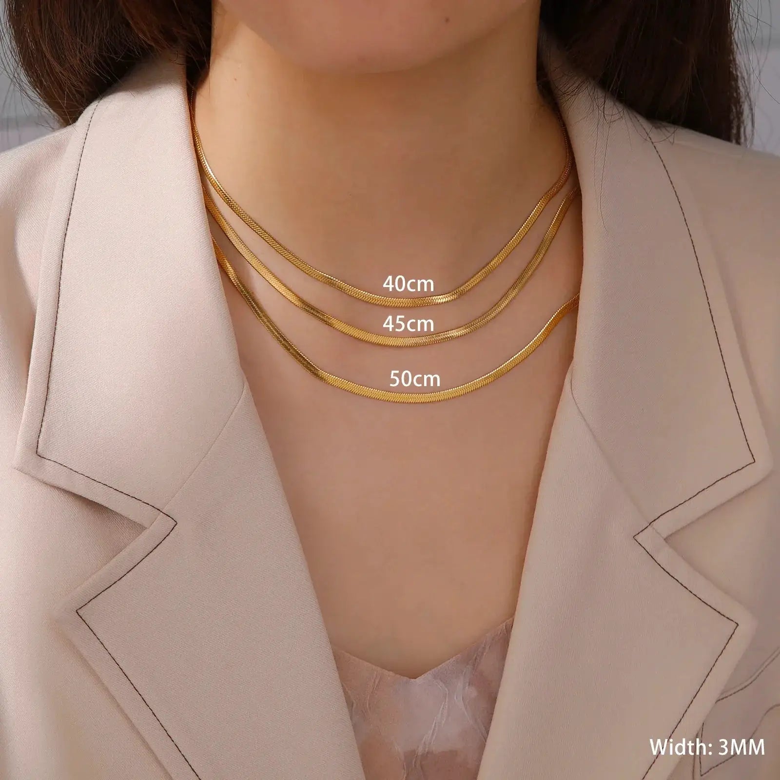 Skyrim Stainless Steel Snake Chain Necklace Gold Color