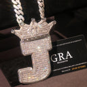 Iced Out Crown Initial Letter