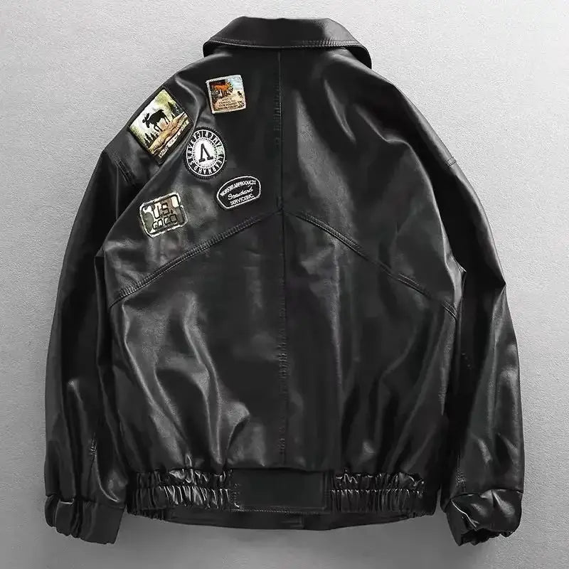 Korean Fashion Streetwear Leather Jacket Suit For Men