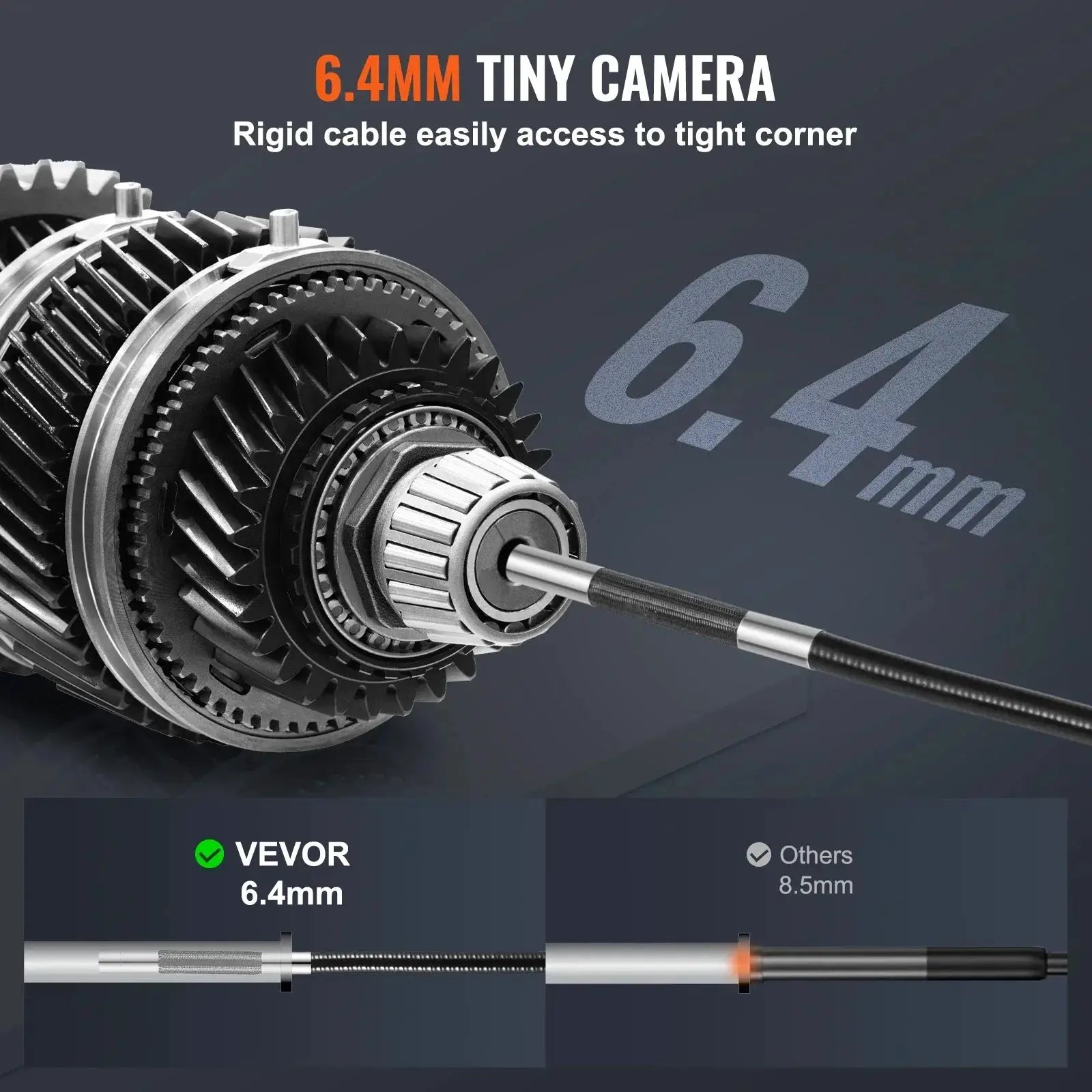 Articulating Borescope Camera With Light 5 Inch Screen
