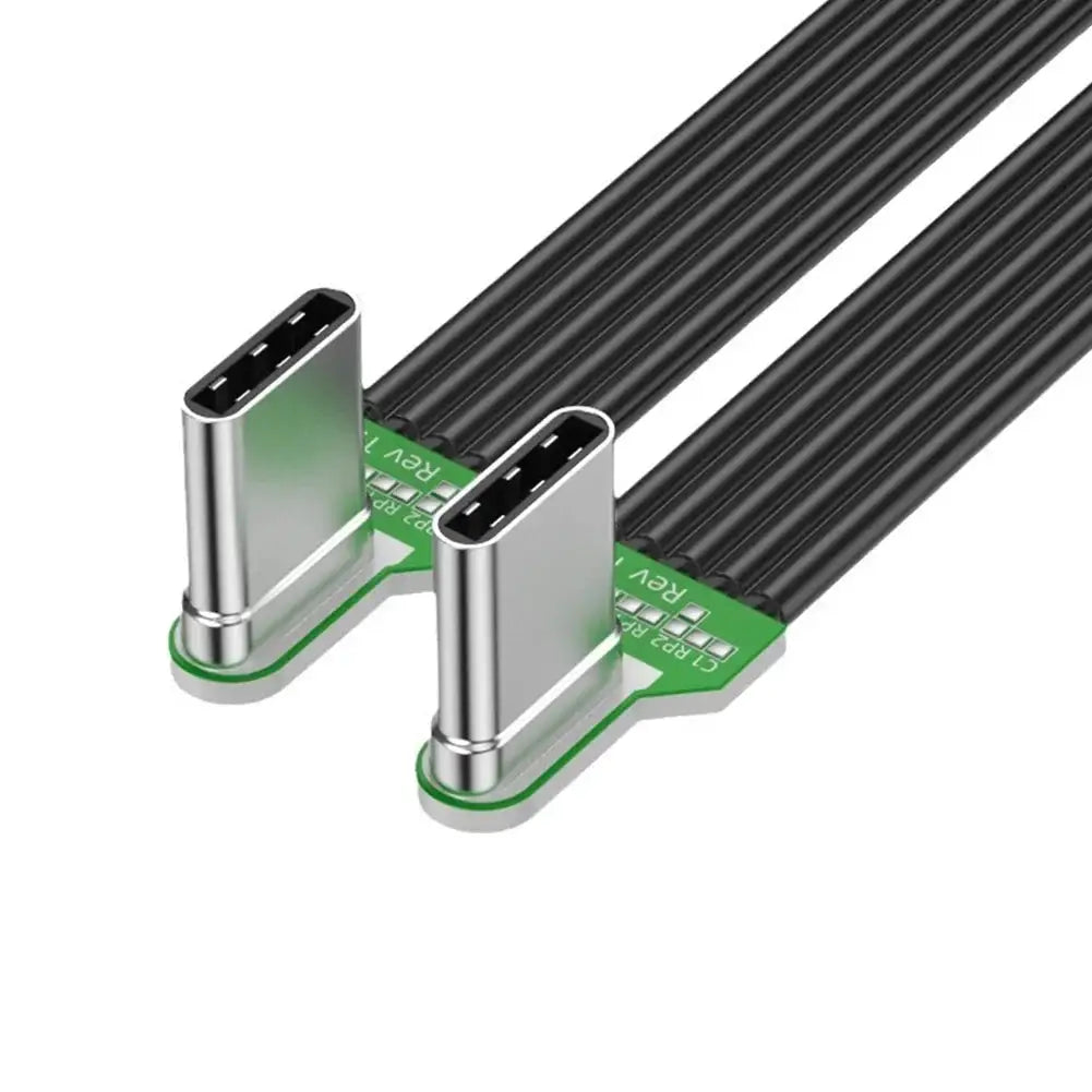 Flexible Flat Silicone USB C to USB C Cable Left/Right Angled for Camera Phones 65W Fast Charging 2.0 Data Transfer Data Cables