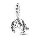 Silver Charm Pendant Celtic Dragon