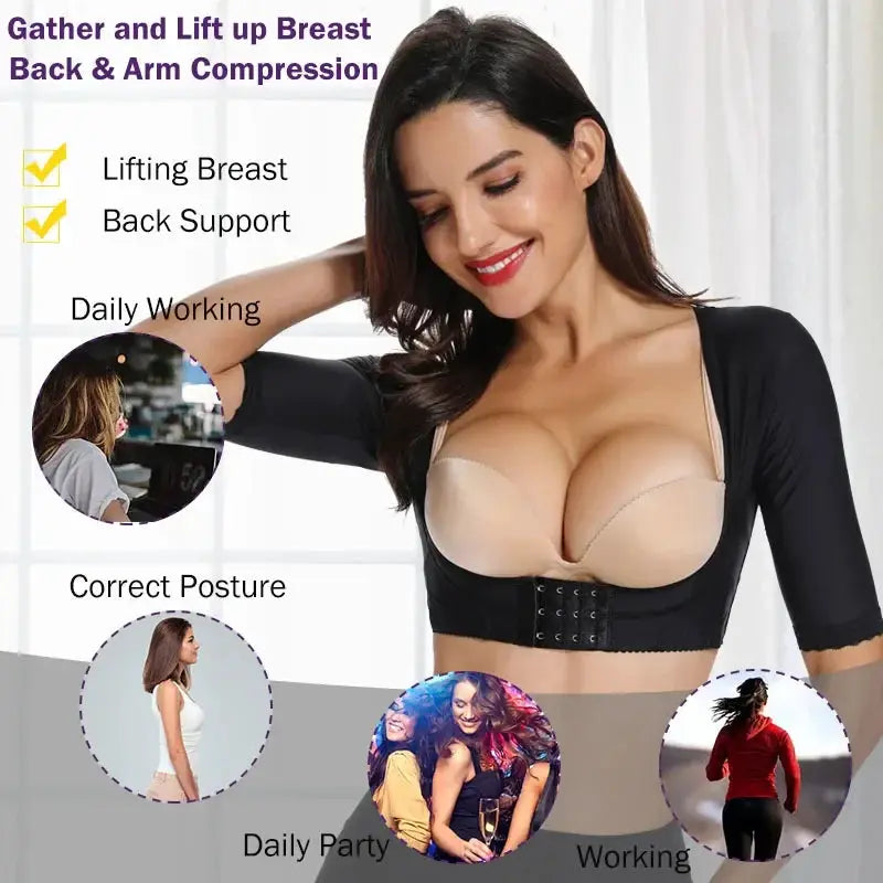 Post Surgery Upper Arm Shaper Compression Sleeves For Women