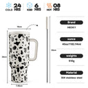 Meoky 40oz Tumbler Handle Straw Stainless Steel Cup Gift