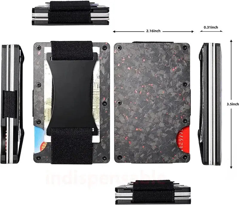 Bright Matte Mens Slim Minimalist RFID Cash Clip Wallet