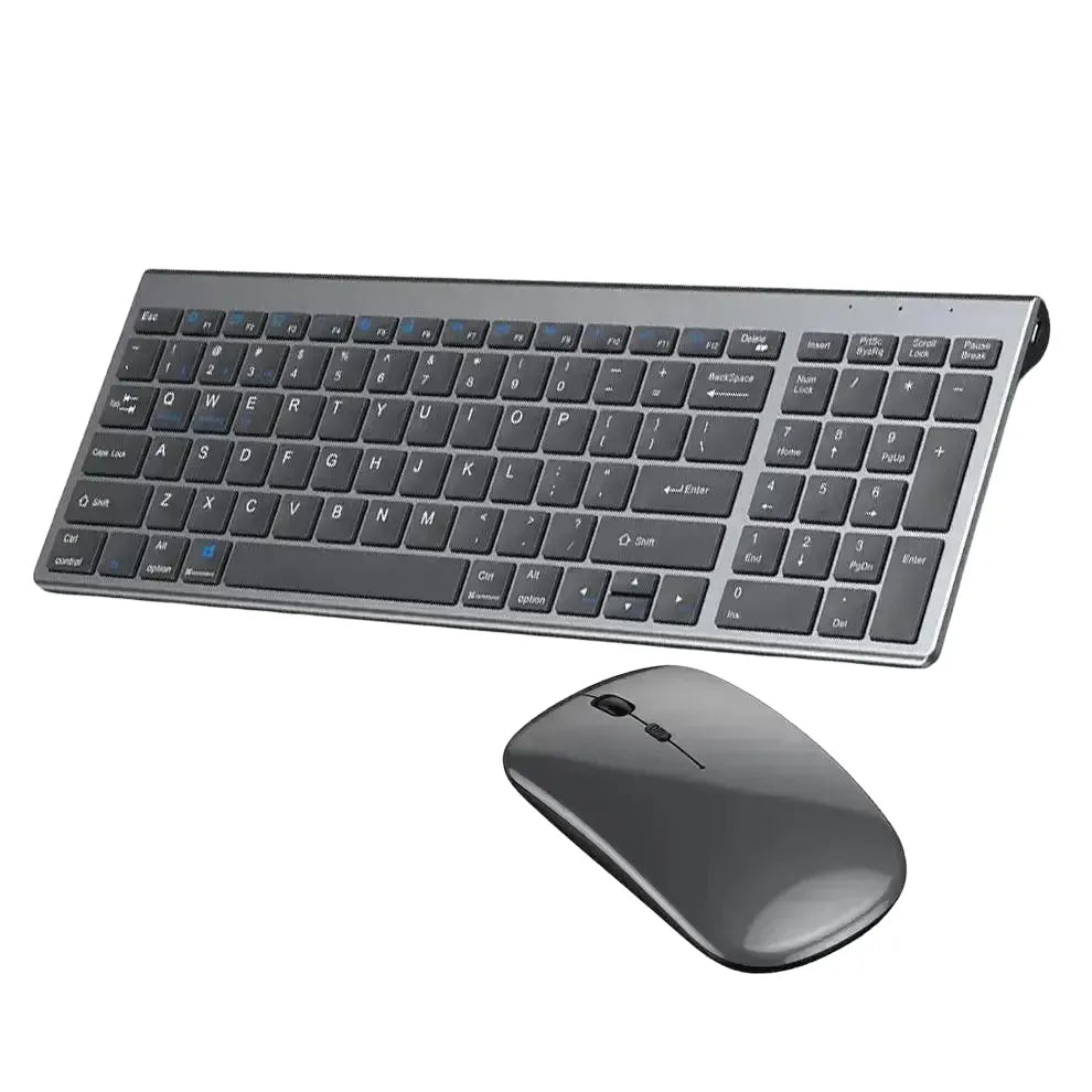 Gray Wireless Keyboard And Mouse Combo For Productivity — product view 1