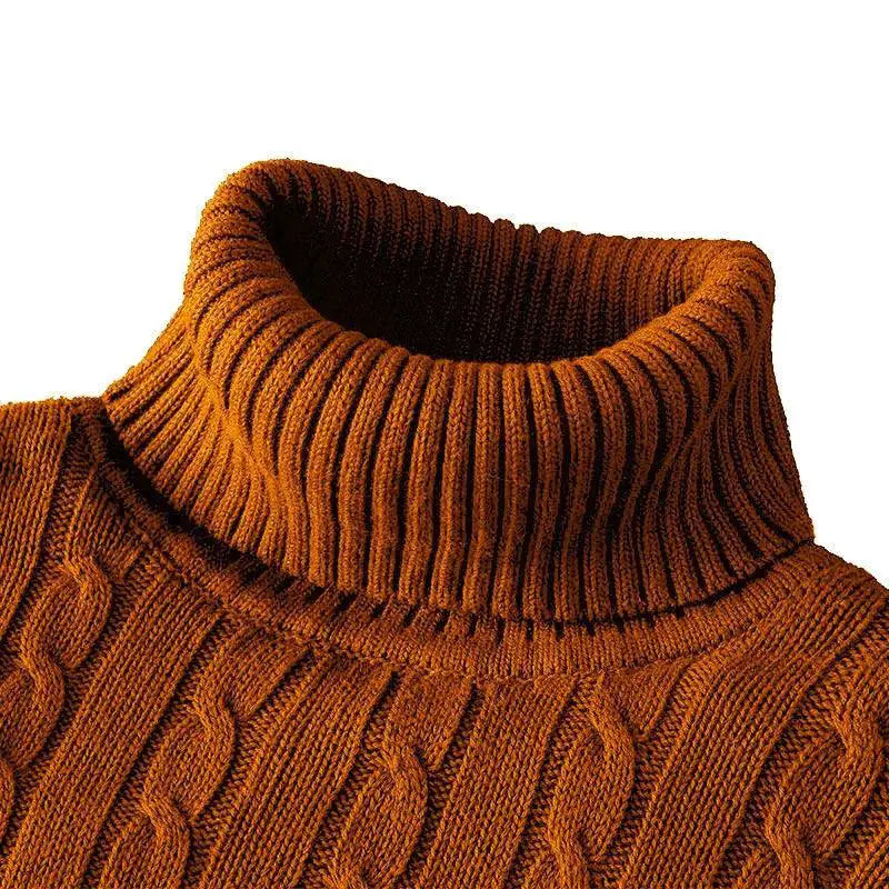 Warm Wool Turtleneck Sweater for Men — Beige