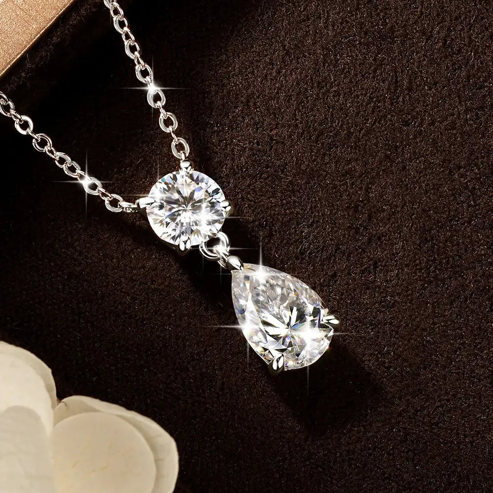 Pear Teardrop Moissanite Necklace Women — product image 9