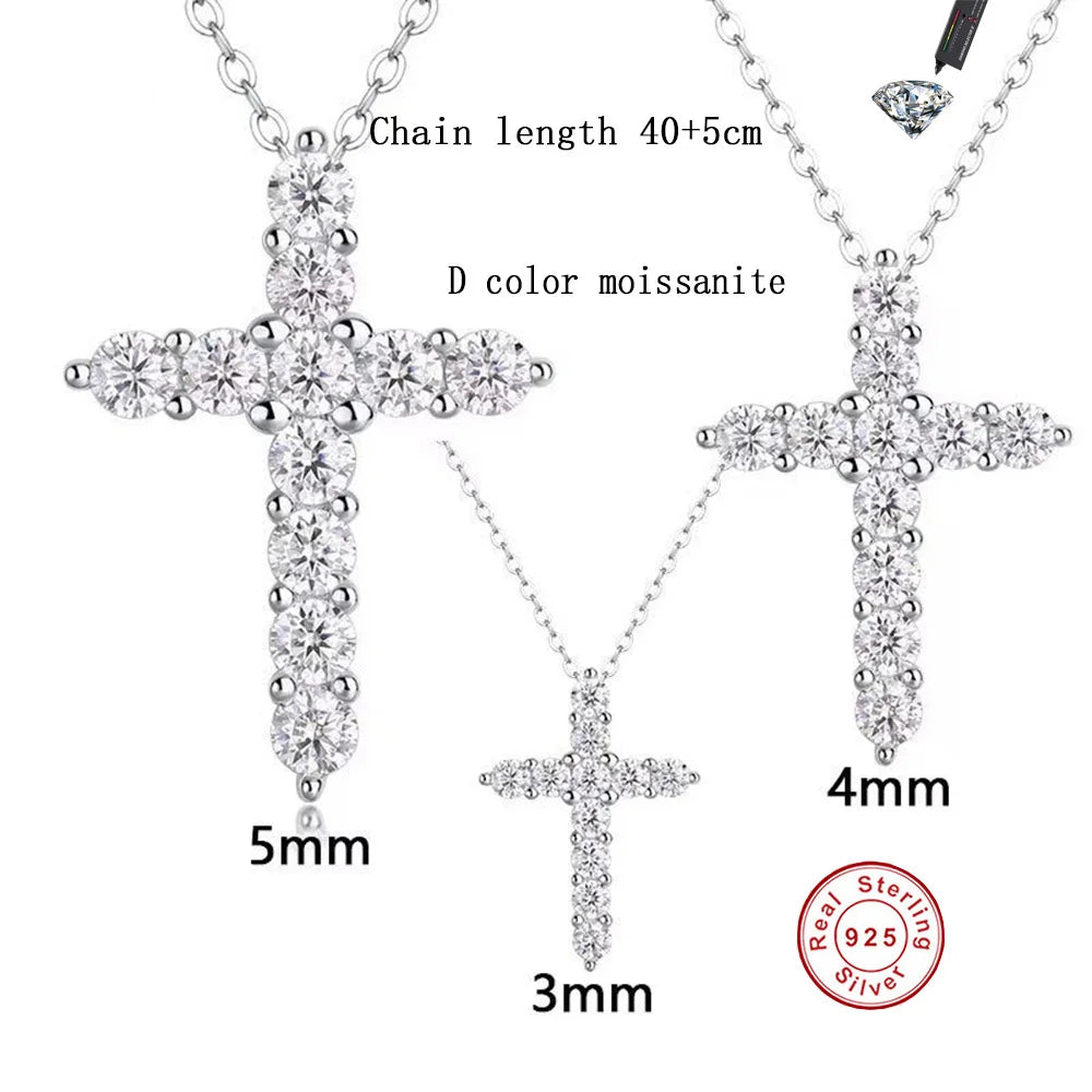 Moissanite Pendant Necklace in Sterling Silver Cbtb — product view 5