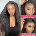 Premium Kinky Straight HD Lace Frontal Wig Glueless Hair