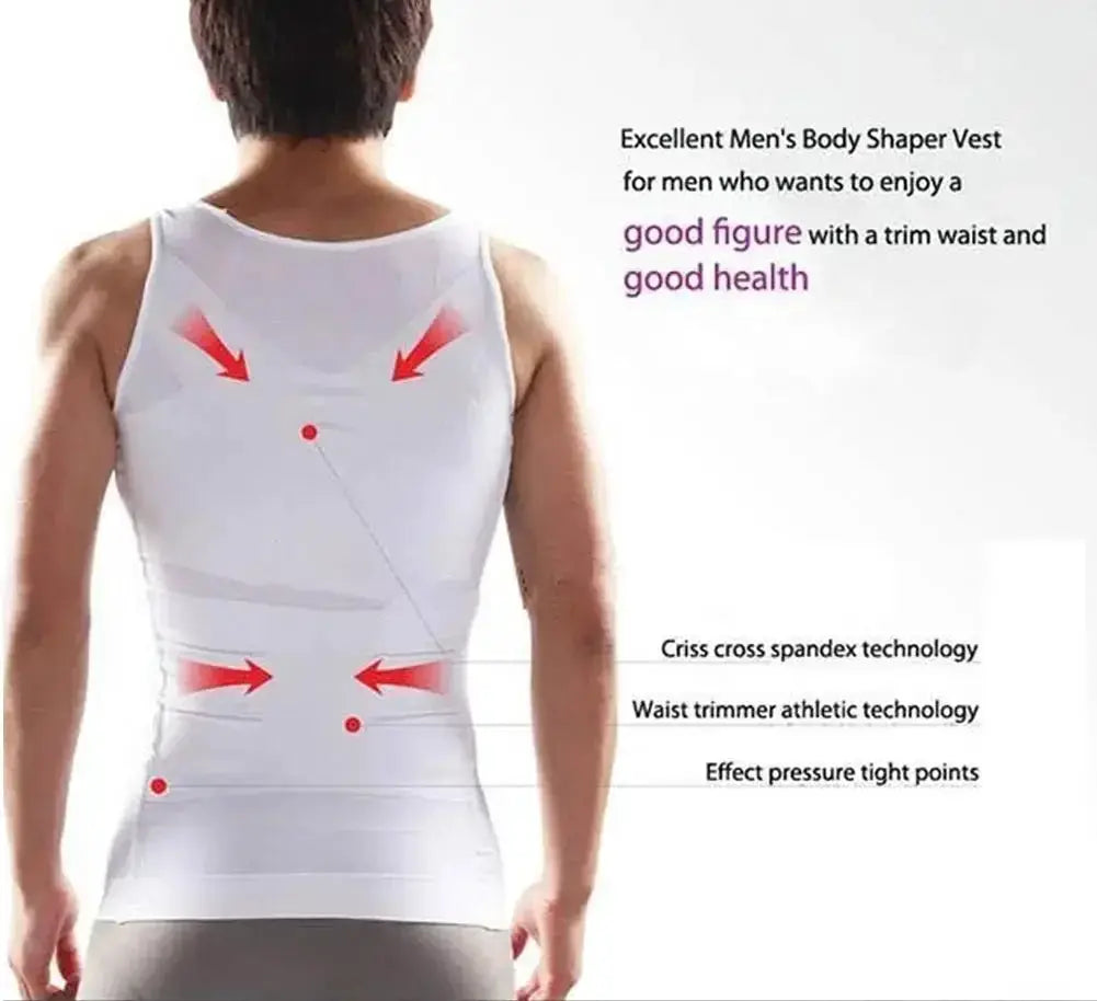 Mens Slimming Body Shaper Vest Nylon Tummy Control