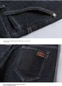 Winter Men Black Blue Straight Stretch Denim Pants Sale