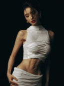 Turtleneck Ruched Outfit Set