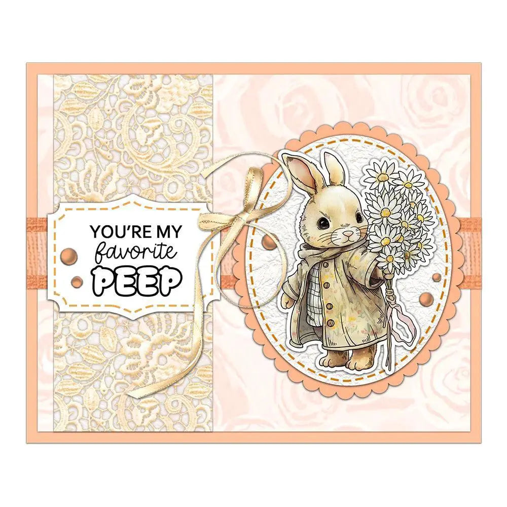 Easter Bunny Cup Cutting Dies And Clear Stamps Set Crafting
