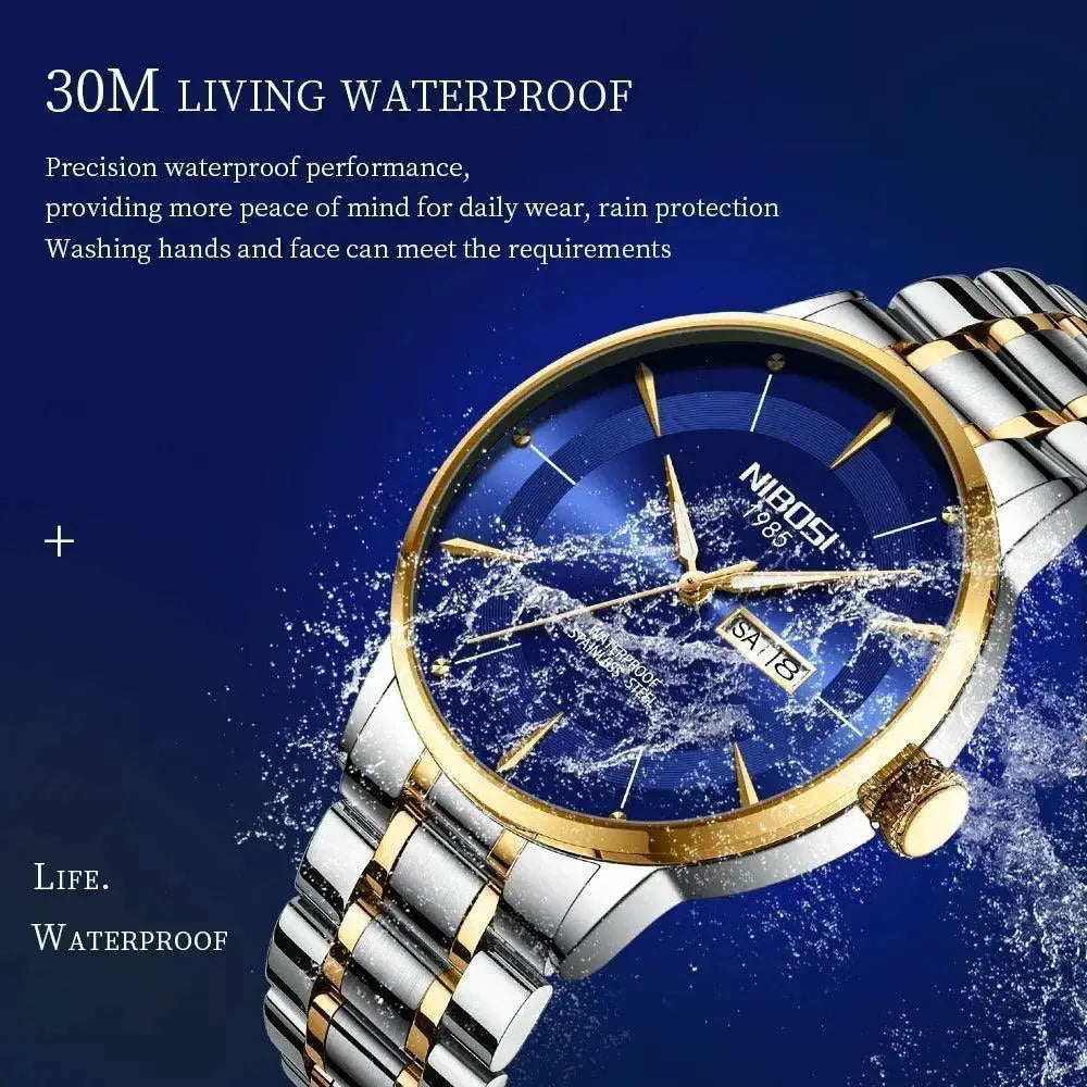 Nibosi Men Waterproof Quartz Watch Timepiece Date Display