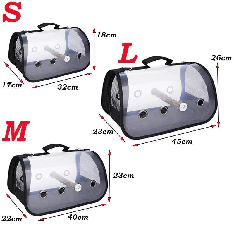 ClearView Transparent Parrot Carrier Bag for Travel Easy