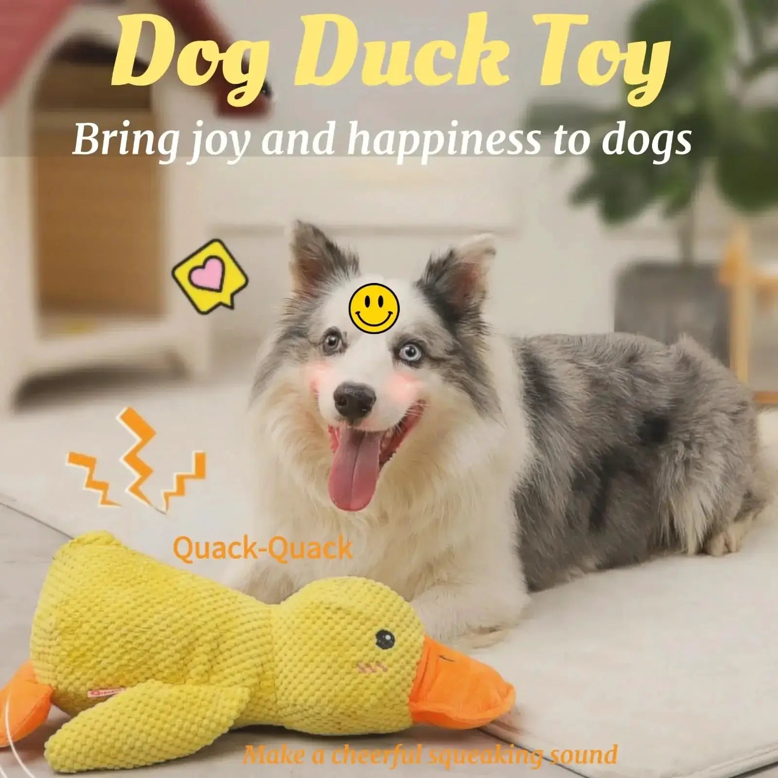 Dog Plush Duck Toy Quacking Chew Toy For Small Large Dogs