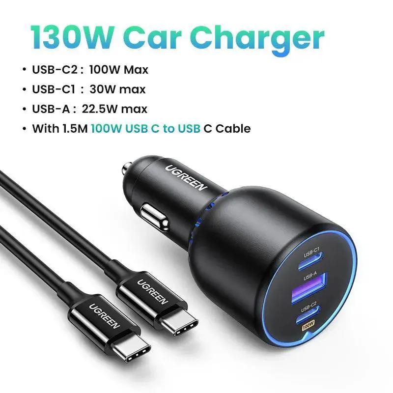 UGREEN 130W USB C Car Charger For iPhone Fast Charging