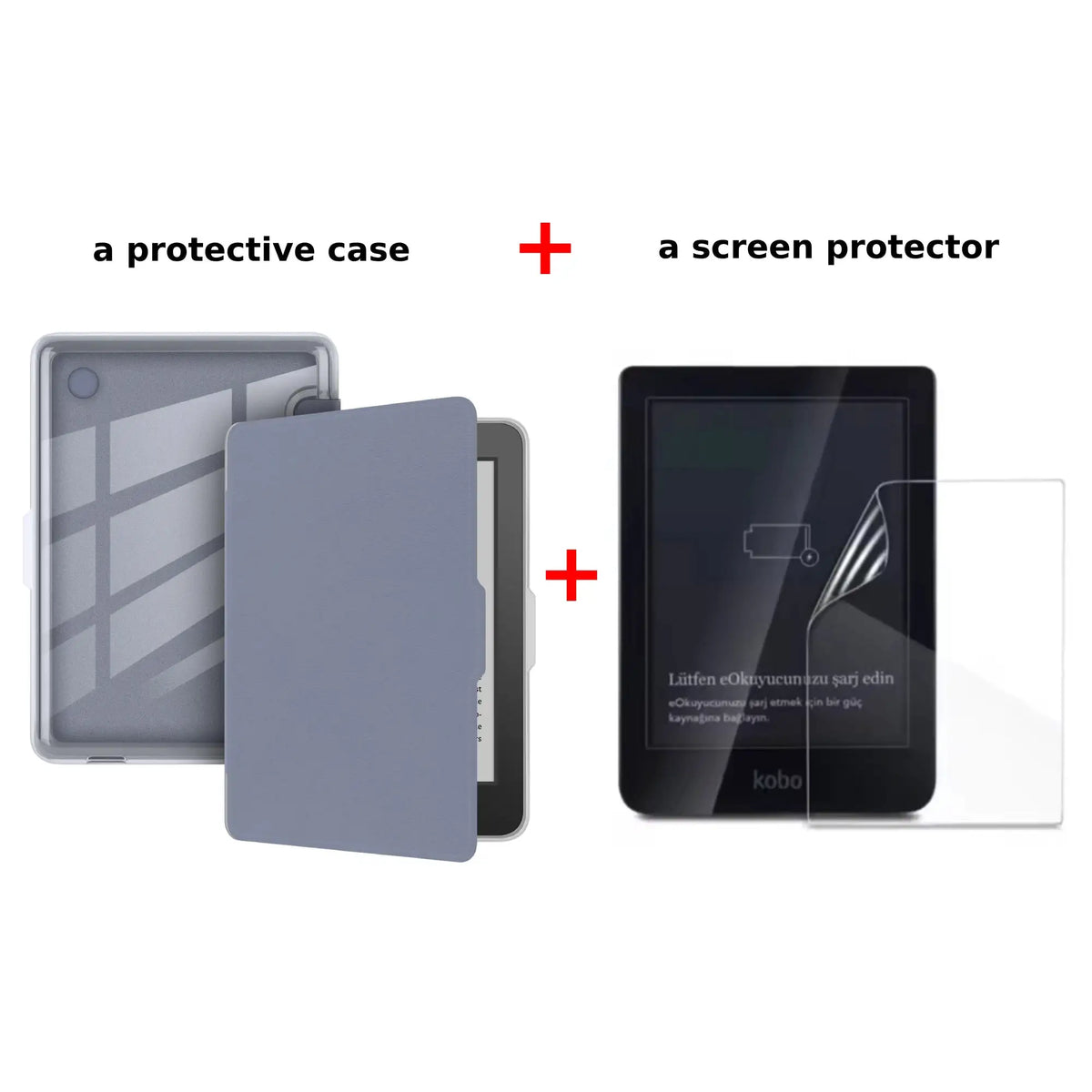 For Kobo Clara BW Case Colour 2E + Screen Protector Auto Sleep Leather Magnetic Cover Transparent Acrylic Case 6'' Ebook Funda
