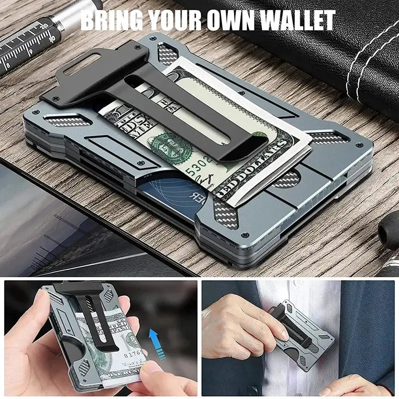 Carbon Fiber Metal Wallet For Men Slim Aluminum RFID
