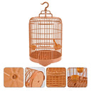 Round Hanging Bird Cage with Hook and Feeder for Small Birds