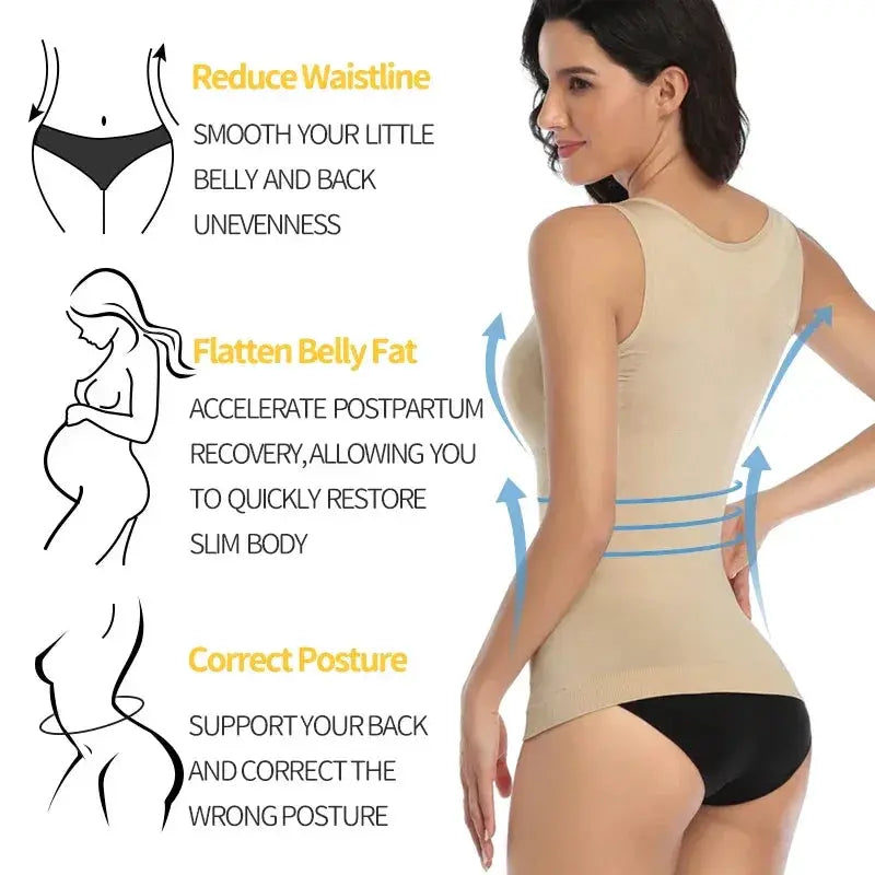 Sculpting Womens Seamless Padded Camisole For Tummy Control