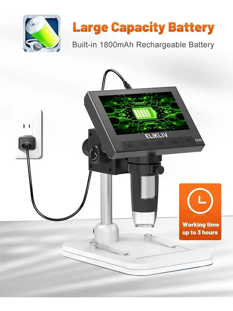 Elikliv EDM4 1000x LCD Digital Microscope 4.3" Microscope for Electronic soldering Repair Handheld microscope for PC Windows