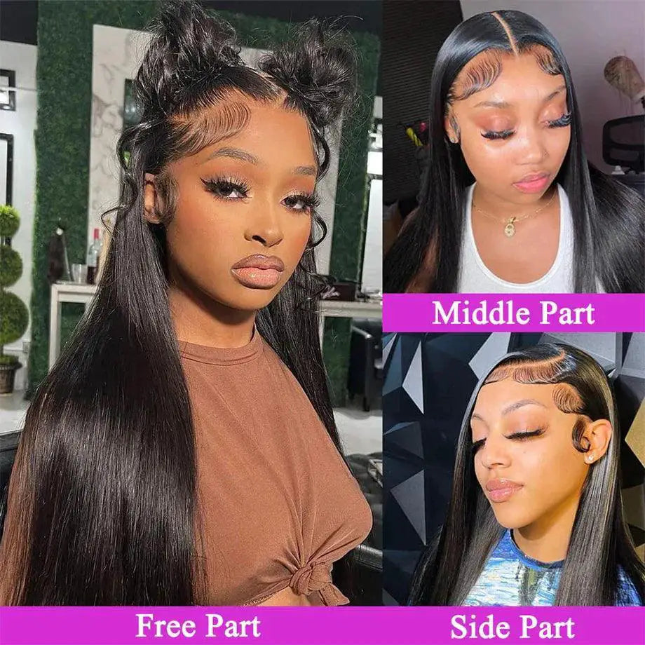 360HD Transparent Lace Front Wig Bone Straight for Women