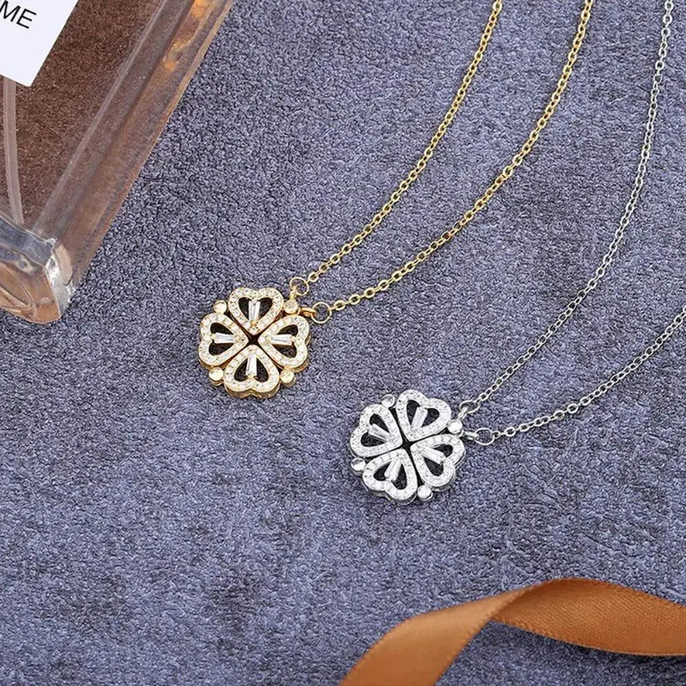 Stainless Steel Love Magnetic Clover Pendant Necklace Women - OurLum.com