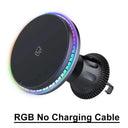 Magnetic Car Wireless Charger With RGB LED Lights For iPhone Holder Mount