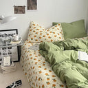 Ins Heart Floral Duvet Cover Set Pillowcases Soft Linens
