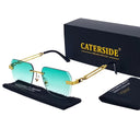 Stylish Rimless Pilot Sunglasses with UV400 Protection
